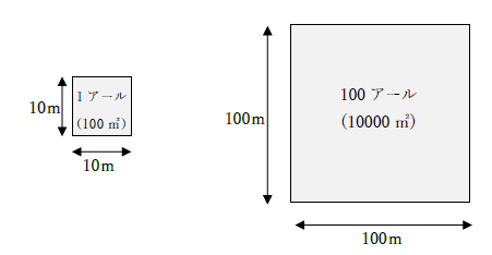 1アールと平方メートル