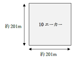 10エーカーの広さはどれくらい