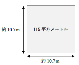 115平方メートルの広さ