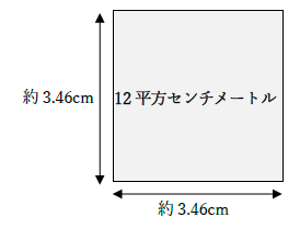 12平方センチメートルの広さ