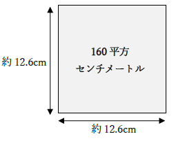 160平方センチメートルの広さ