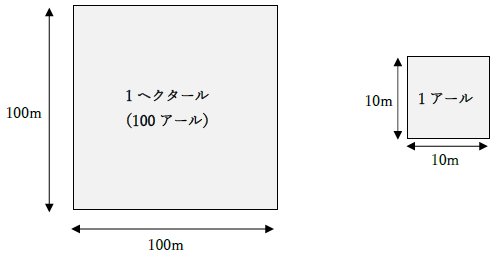 １ヘクタールと1アール