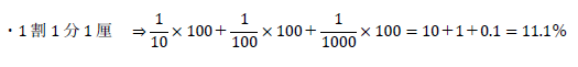 1割1分1厘は何パーセント