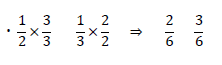 2分の1と3分の1の通分