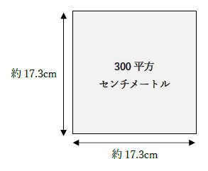 300平方センチメートルはどのくらいの大きさ