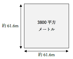 3800平方メートルの広さ