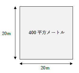 400平方メートルの一辺の長さ