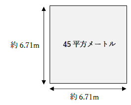 45平方メートルの広さ