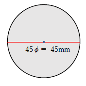 45φの直径