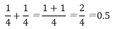 4分の1+4分の1