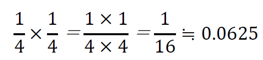 4分の1×4分の1