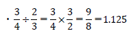 4分の3÷3分の2