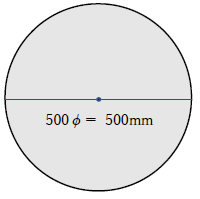 500φの直径