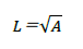 L＝√A