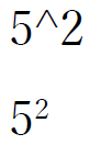 5の2乗の書き方