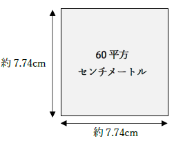 60平方センチメートルの広さ