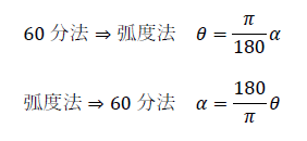 60分法と弧度法の変換