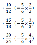 6分の5と等しい分数