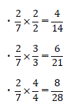 7分の2と等しい分数