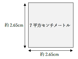 7平方センチメートルの広さ