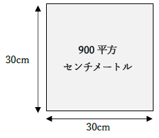 900平方センチメートルの広さ