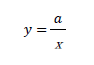 y=a/ｘ