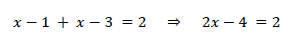 x-1 + x-3 =2の解き方1