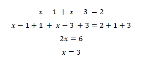 x-1 + x-3 =2の解き方4